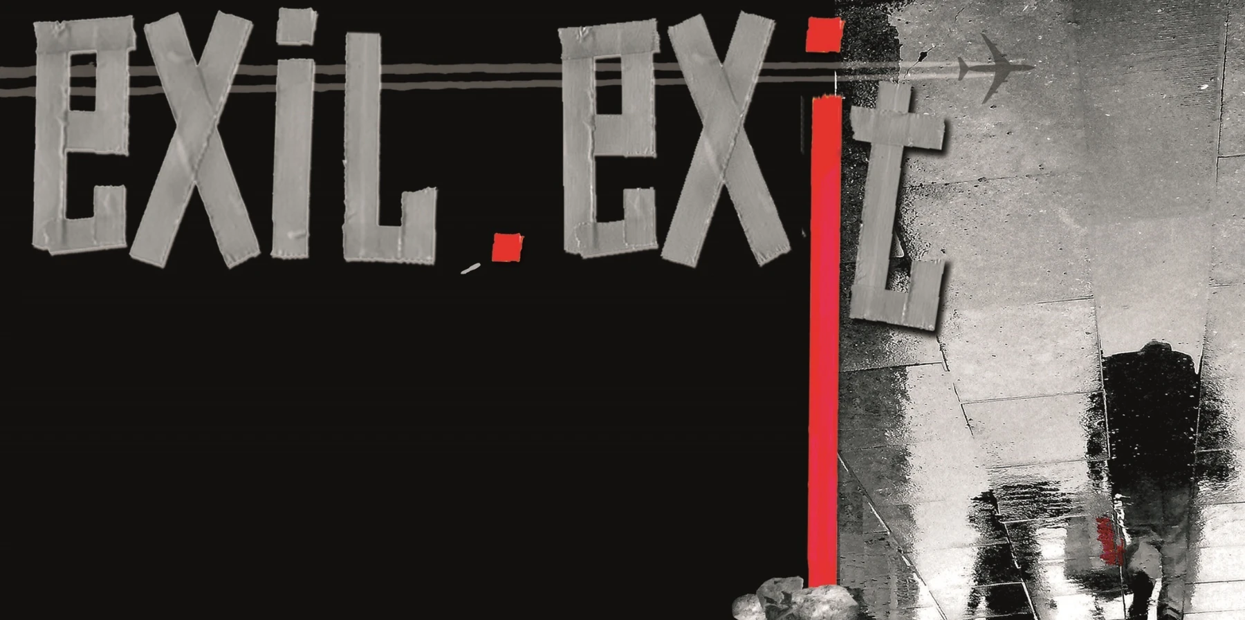 Composition graphique sur l’exil.